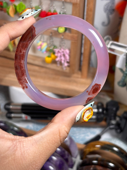 Cinnabar in Quartz & Agate Hard Bangle