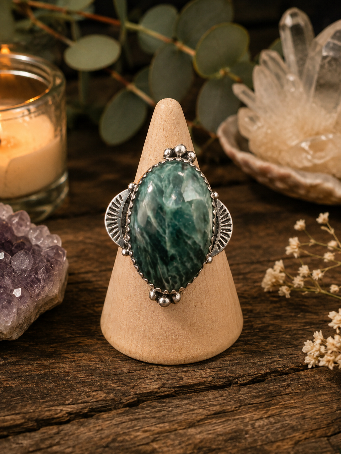 SERAPHINITE SILVER RING