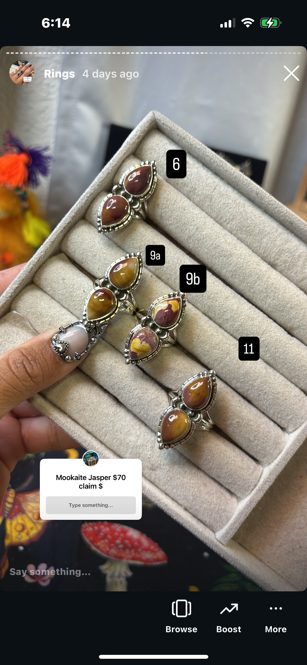 Mookaite Jasper Double Rings