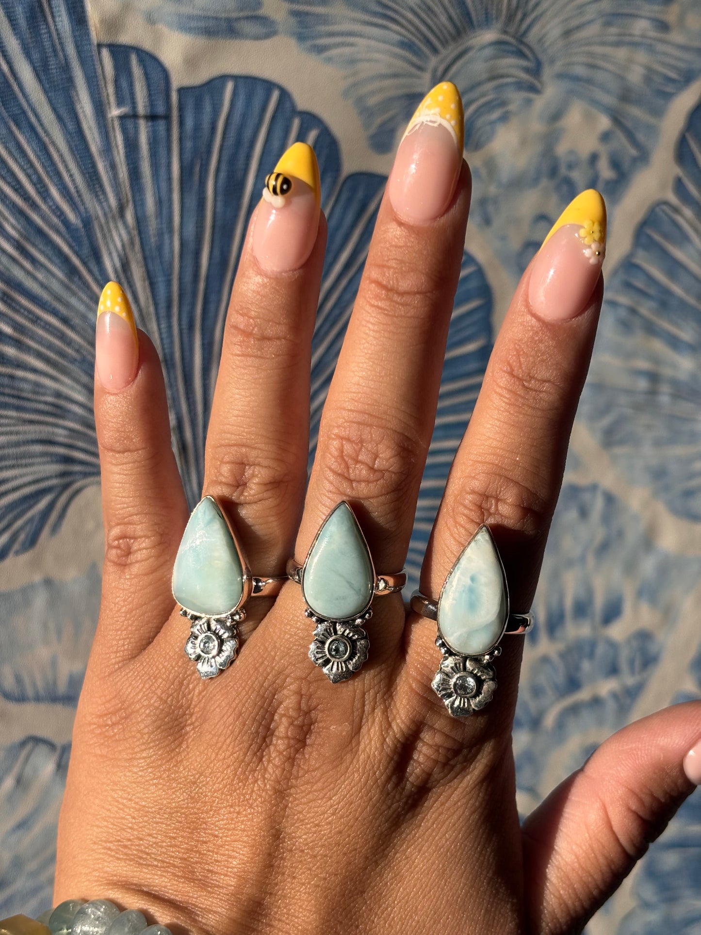 Larimar & Topaz ring