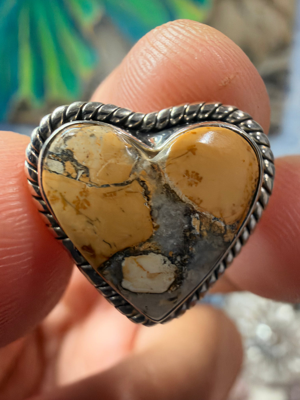 Maligano Jasper Heart-Shaped Statement Ring