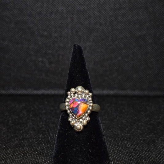 Pink Spiny Oyster Heart Ring