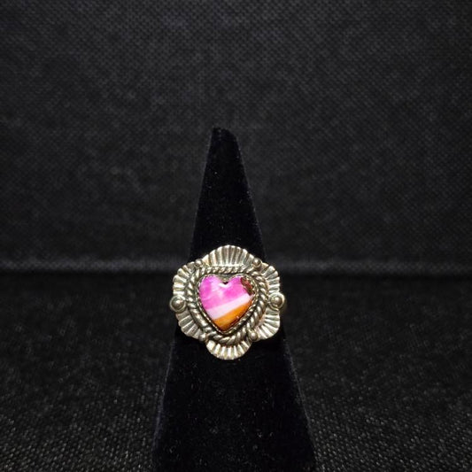 Pink Dahlia Vintage Heart Setting