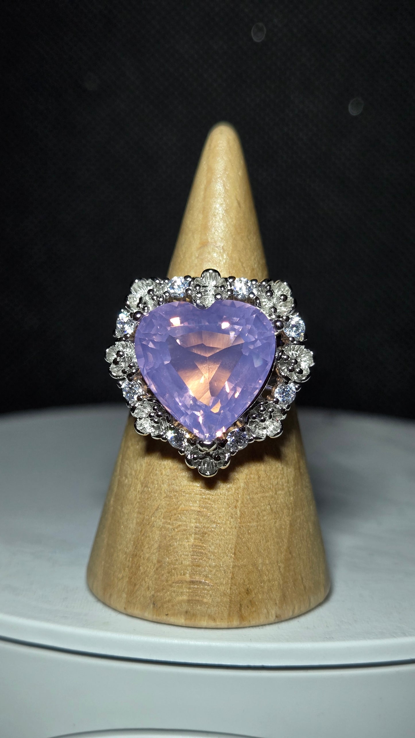 Lavender Moon Quartz Heart Ring