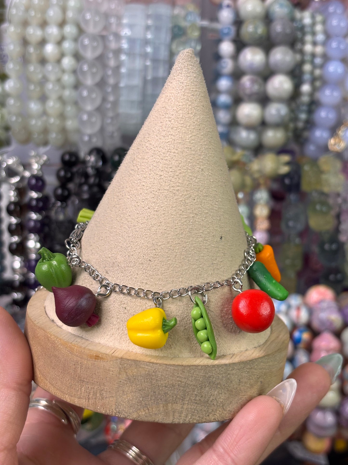 Stainless Steel Charm Clay Bracelets