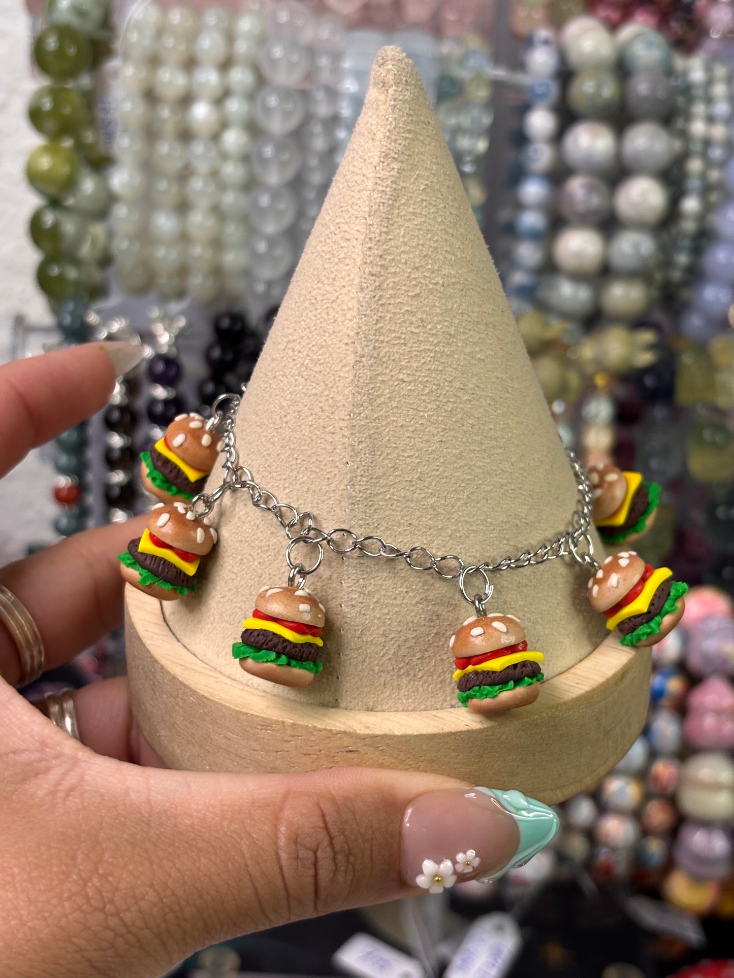 Stainless Steel Charm Clay Bracelets