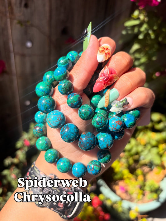 Spiderweb Chrysocolla Bracelets