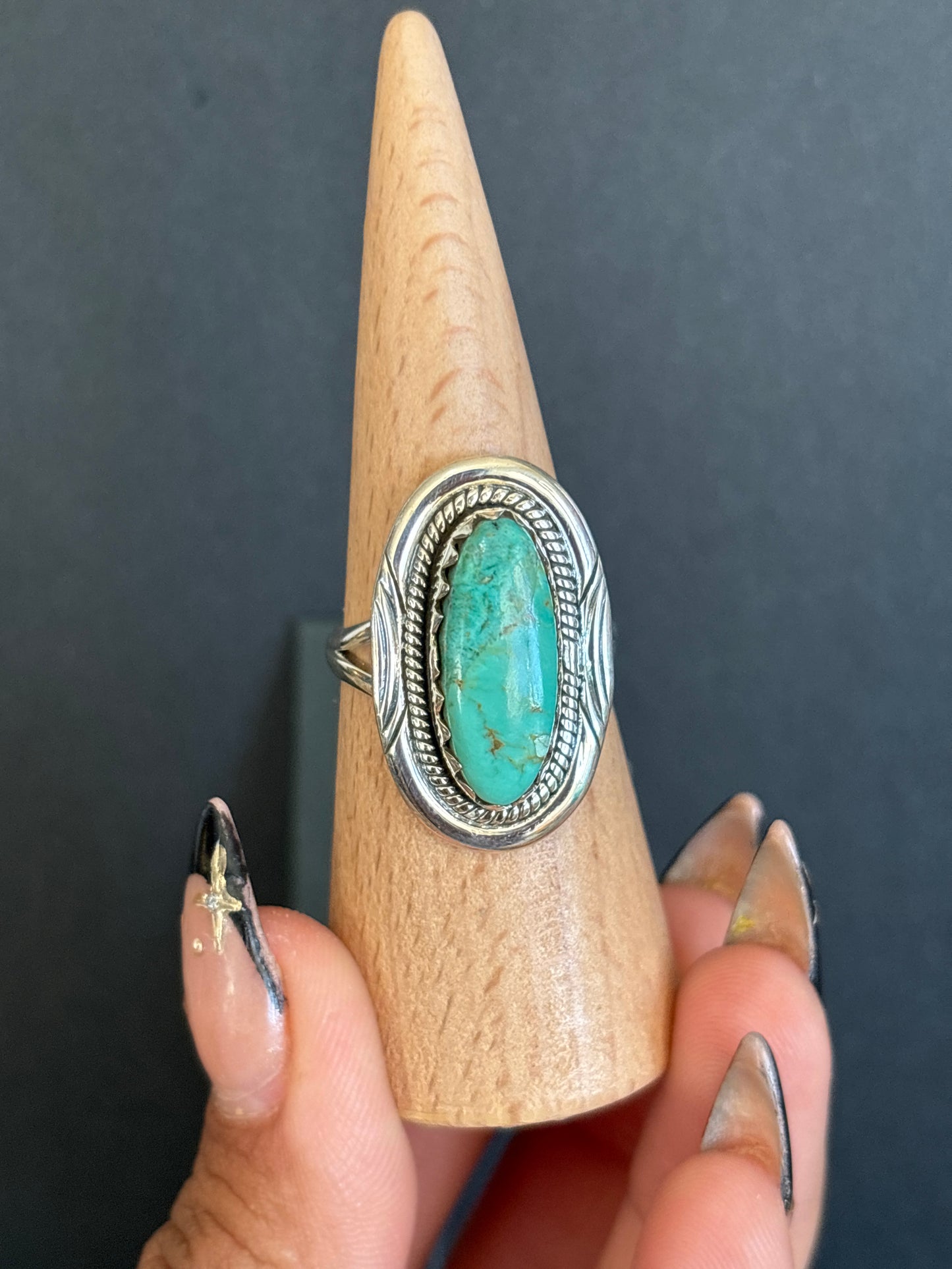 Copper Turquoise Oval Ring