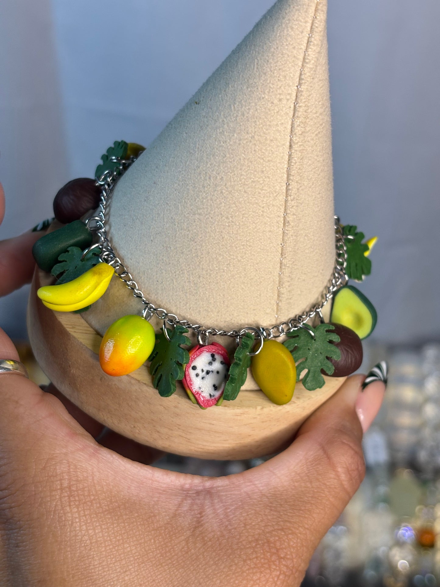 Stainless Steel Charm Clay Bracelets