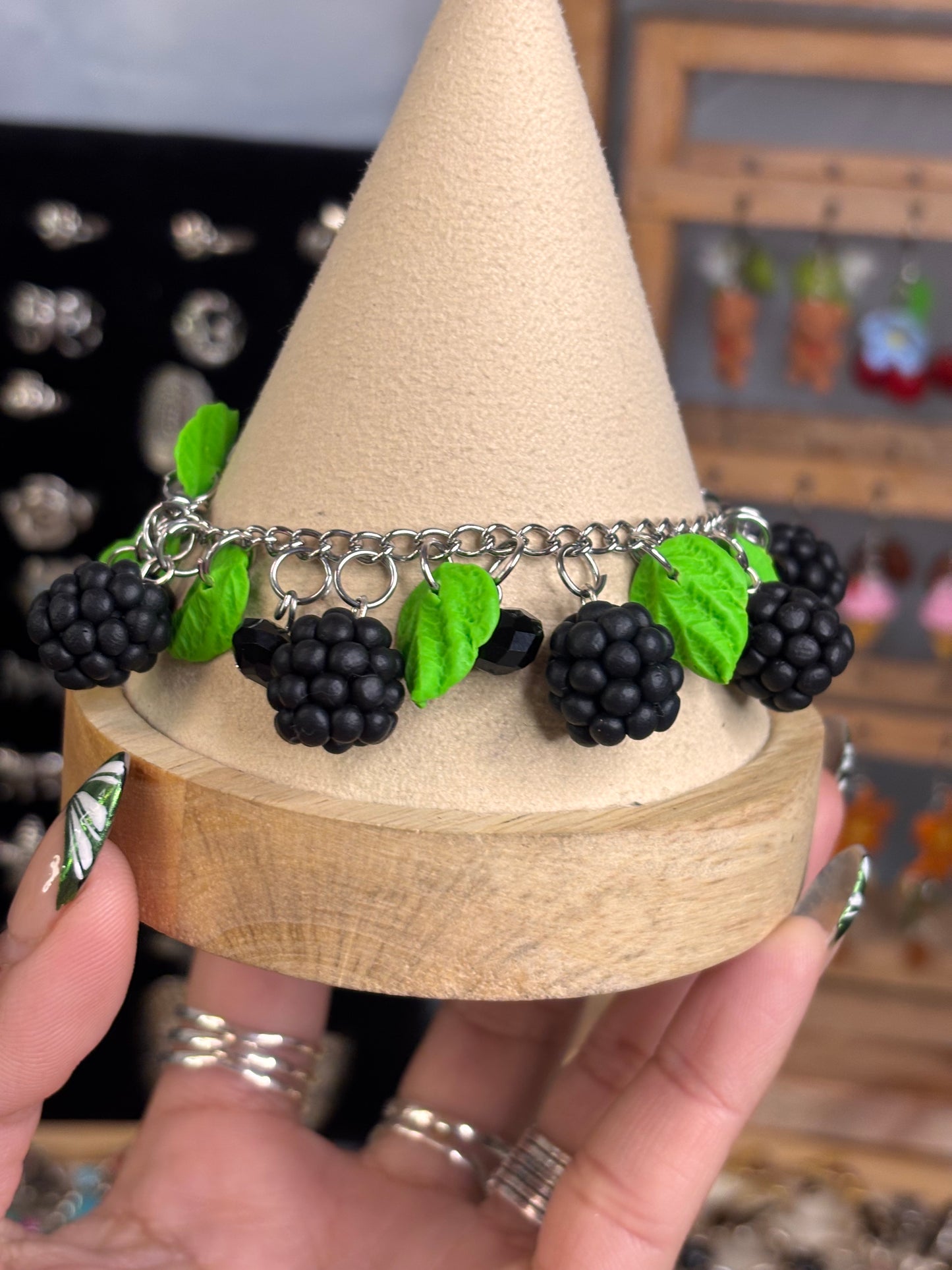 Stainless Steel Charm Clay Bracelets