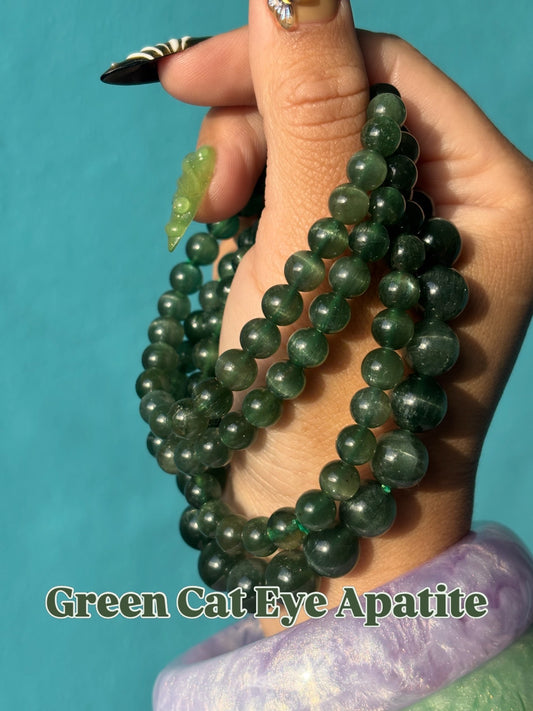 Green Cat Eye Apatite Bracelet