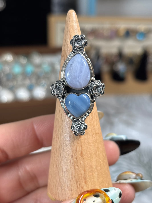 Blue Lace Agate and Blue Owyhee Opal