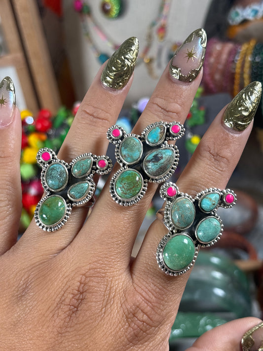 Cactus Turquoise Rings