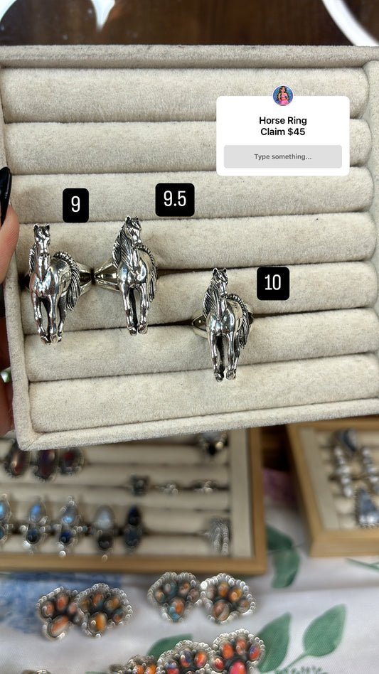 Full Body Horse  Sterling Silver Rings