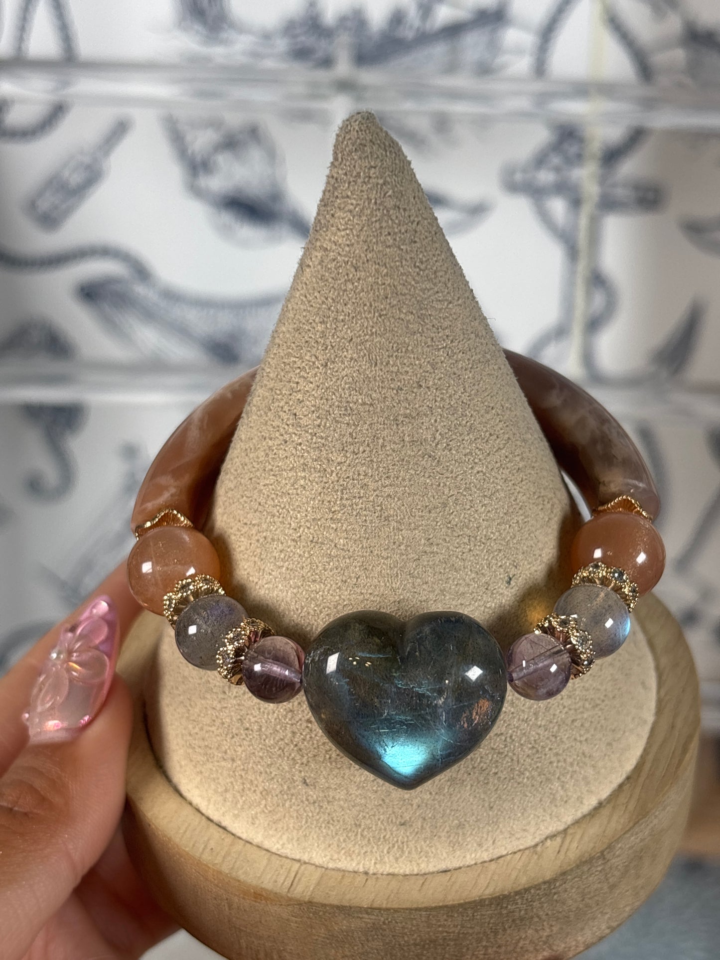 Peach Moonstone Half Bangles