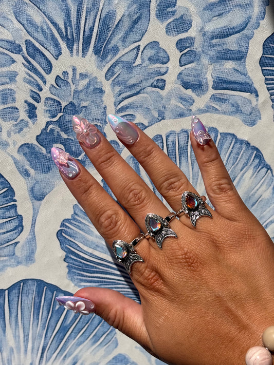 Moonlight topaz rings