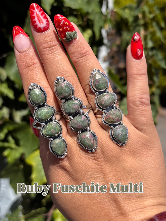 Ruby Fuschite ring multi