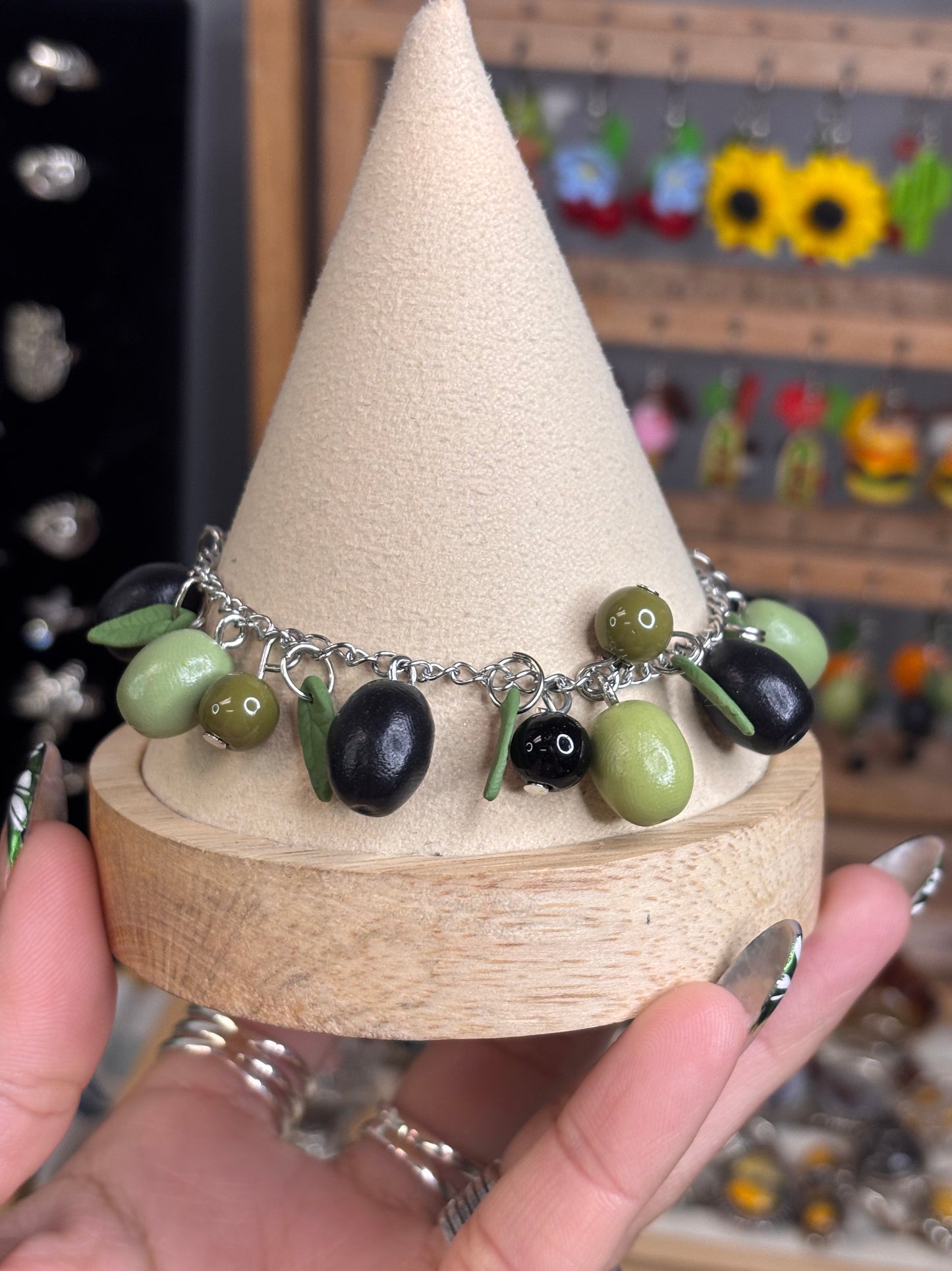 Stainless Steel Charm Clay Bracelets