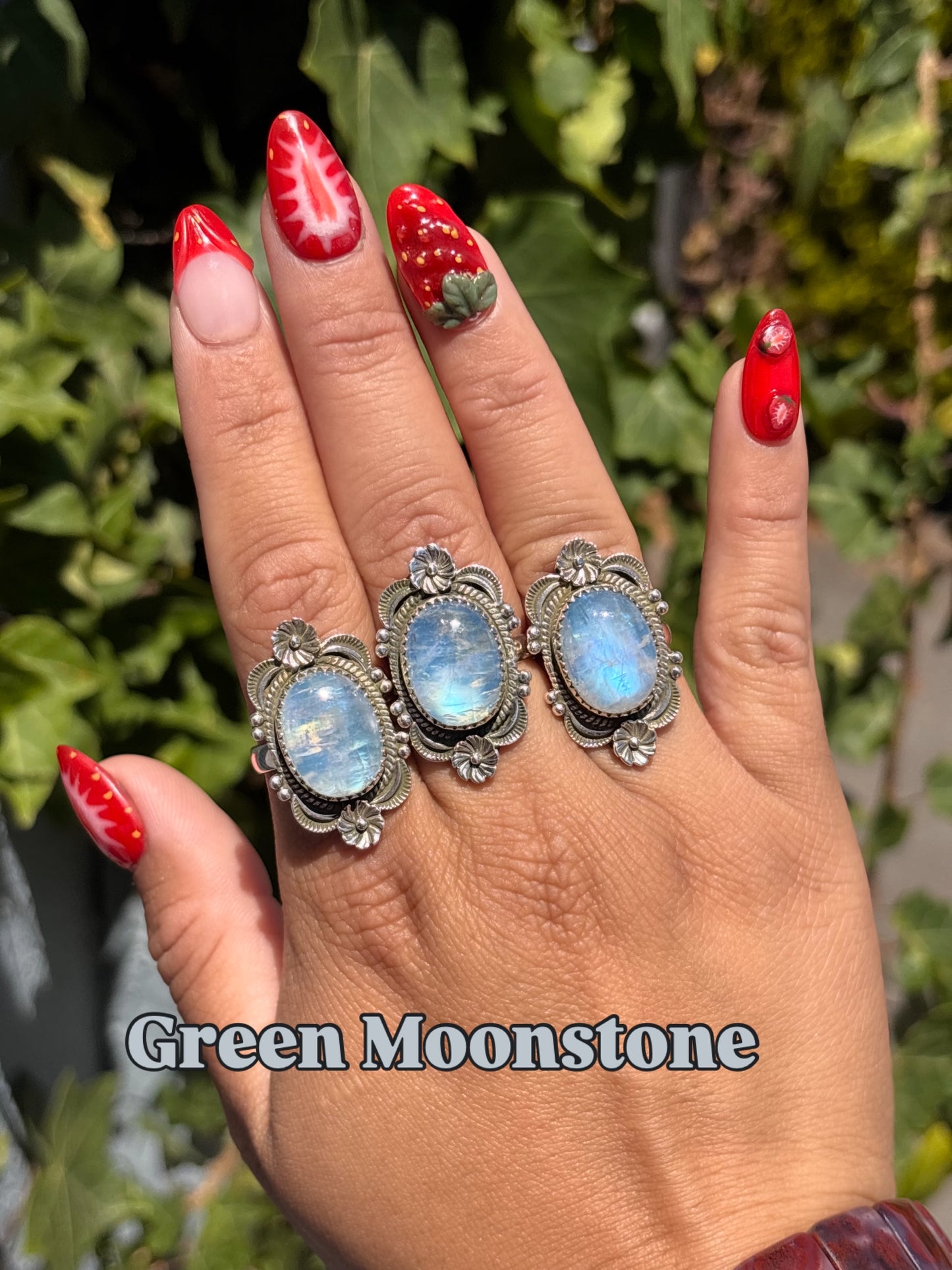 Green Moonstone Ring
