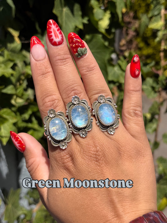 Green Moonstone Ring