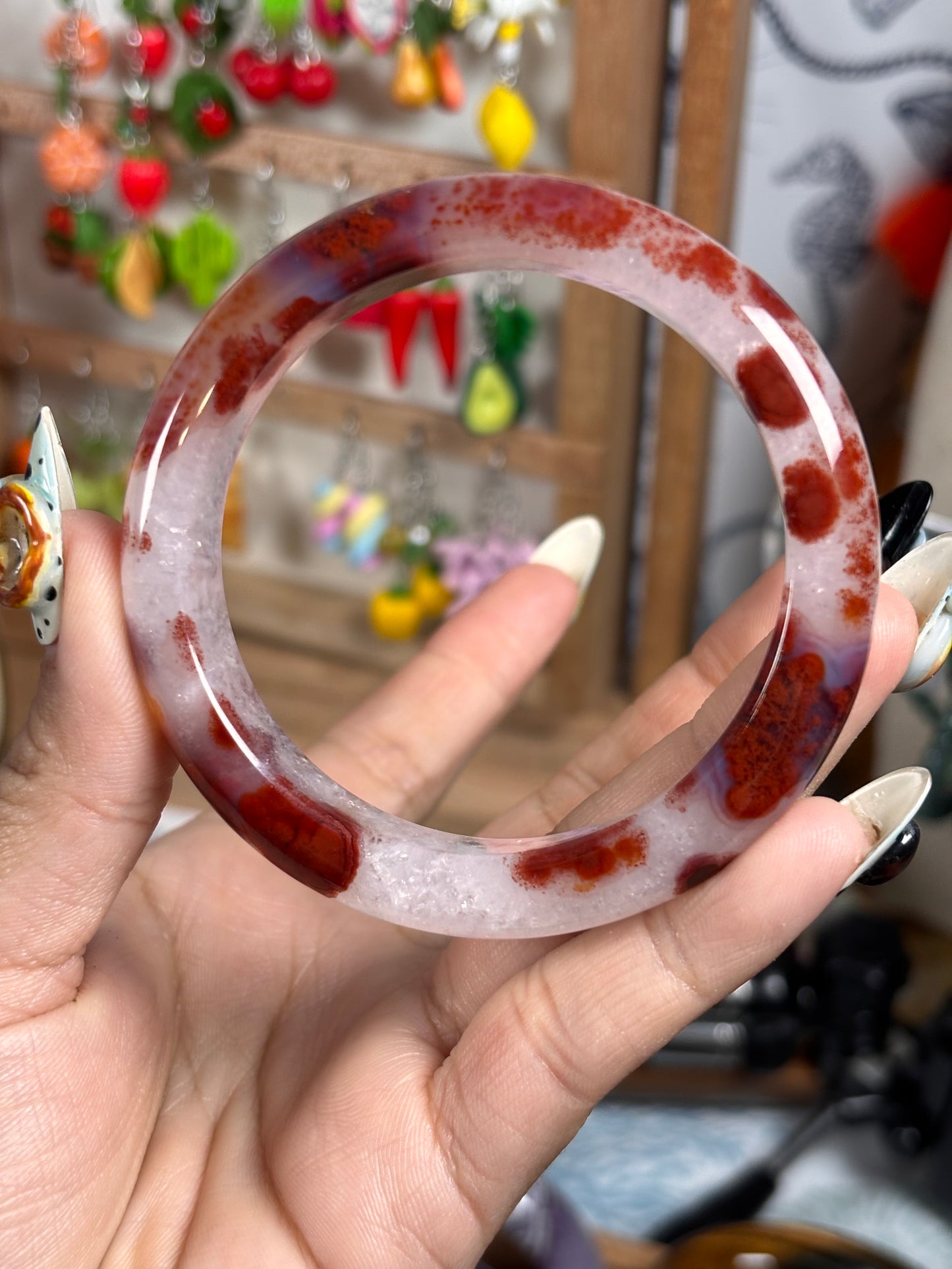 Cinnabar in Quartz & Agate Hard Bangle