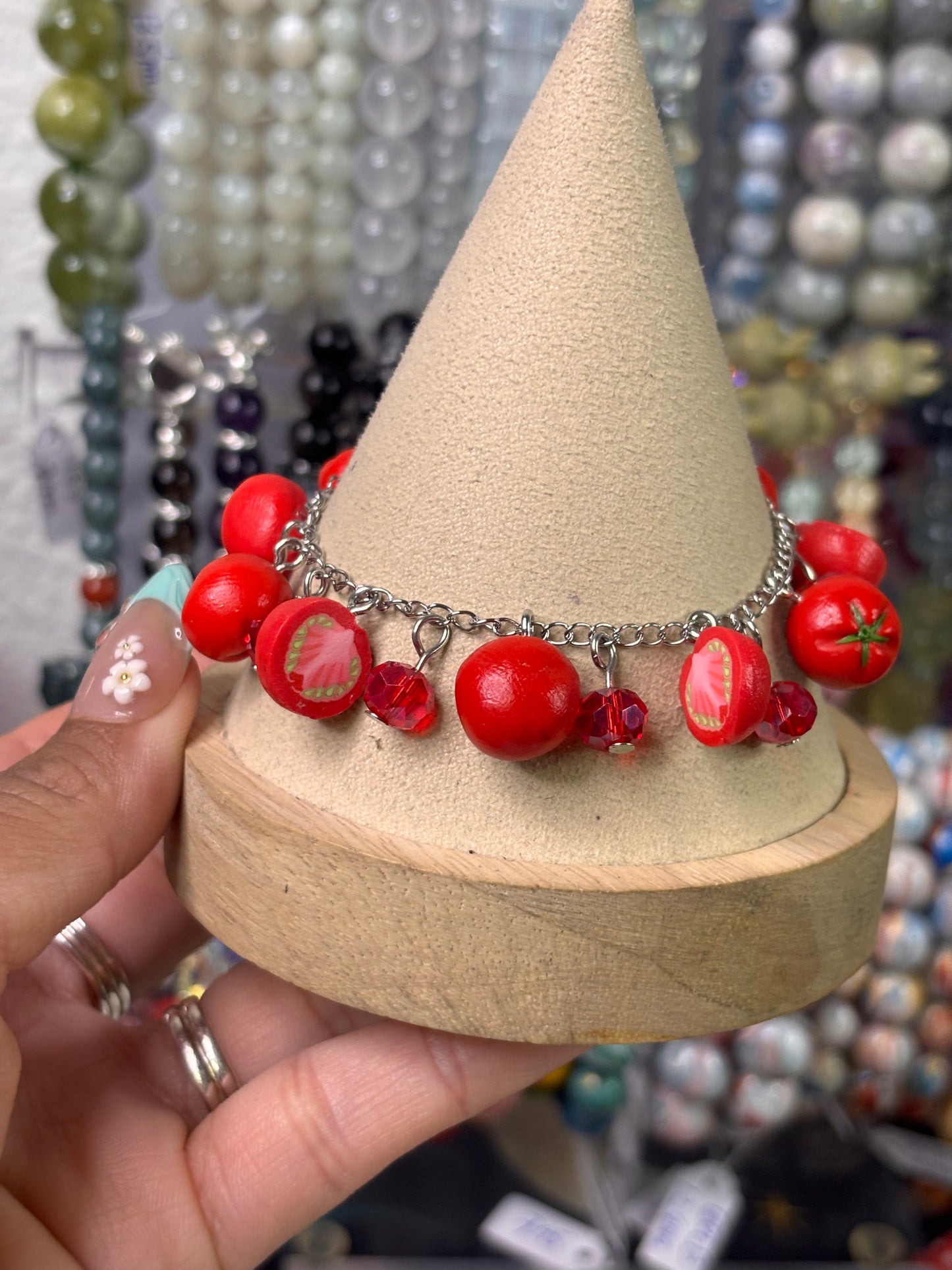 Stainless Steel Charm Clay Bracelets