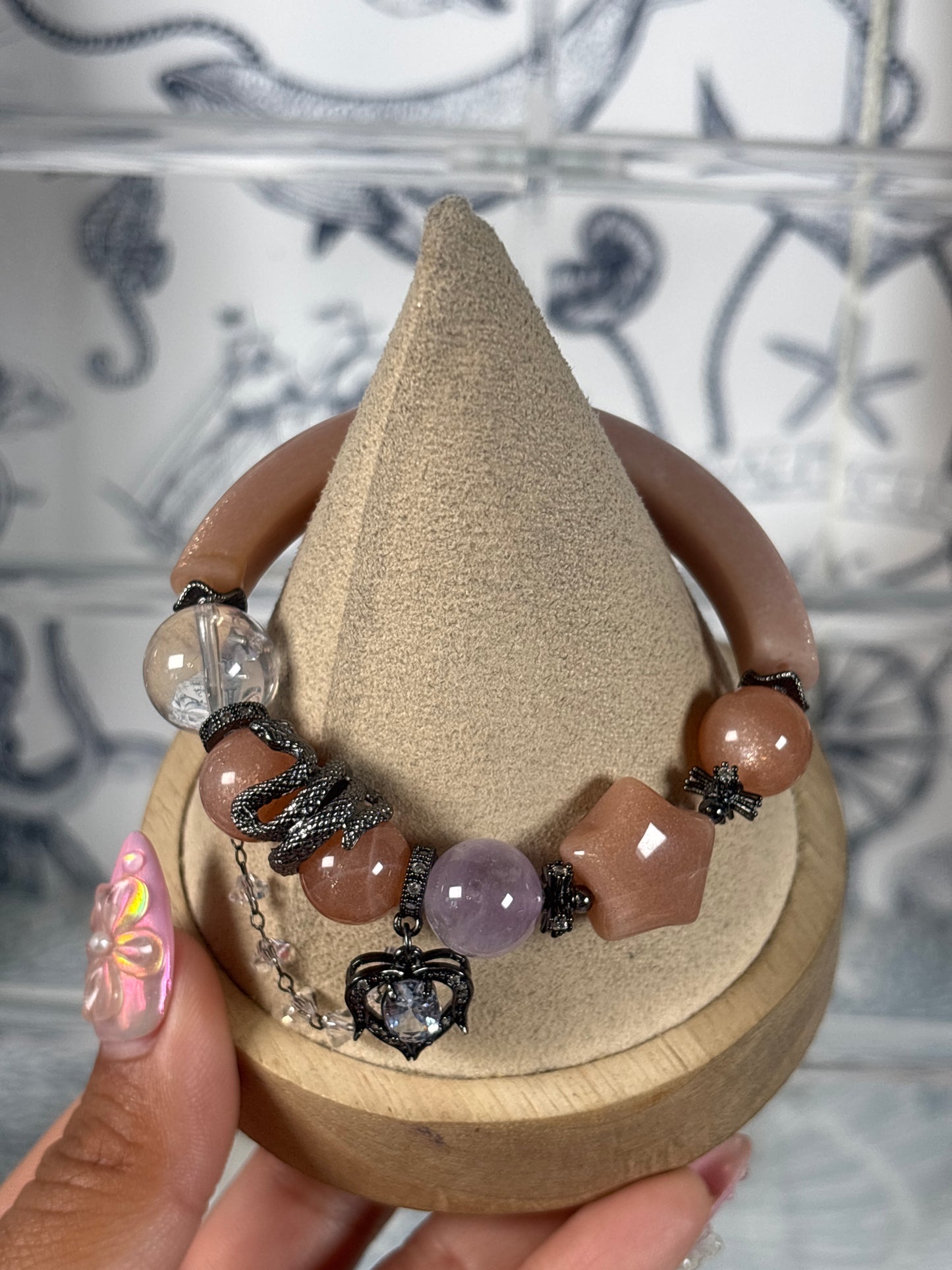 Peach Moonstone Half Bangles