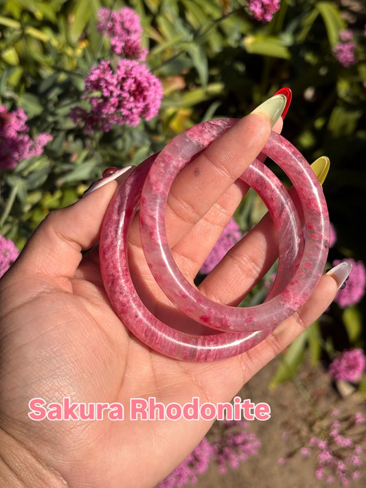 Sakura Rhodonite Hard Bangle