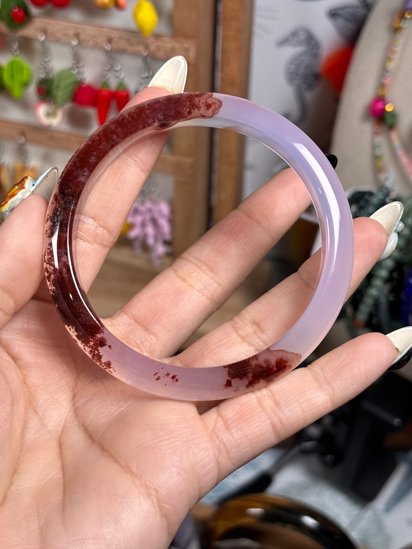 Cinnabar in Quartz & Agate Hard Bangle