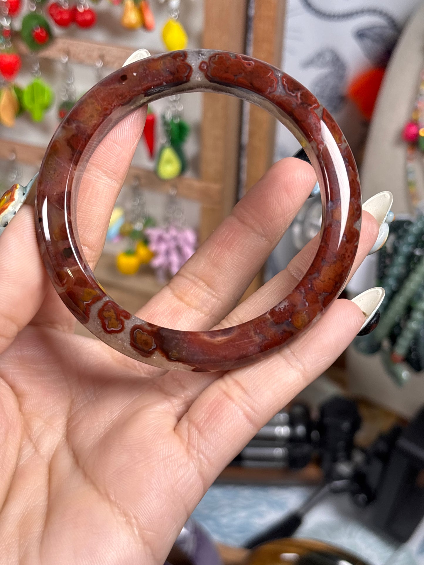 Cinnabar in Quartz & Agate Hard Bangle