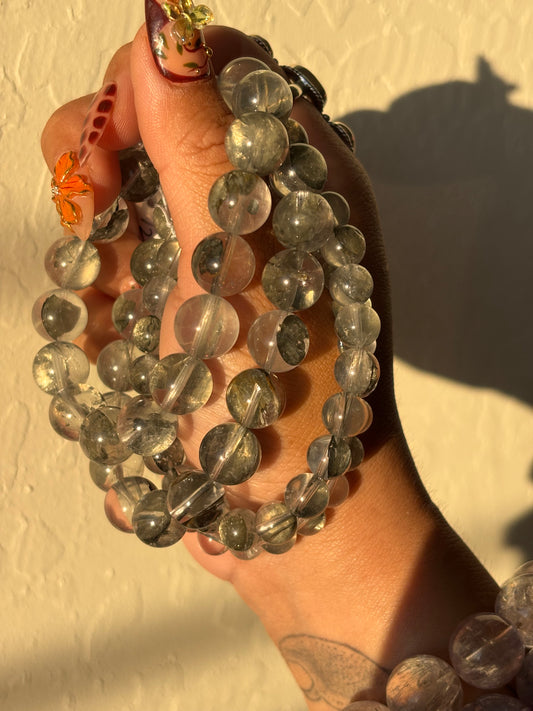 High Quality AA Pyrite in Quartz Bracelet