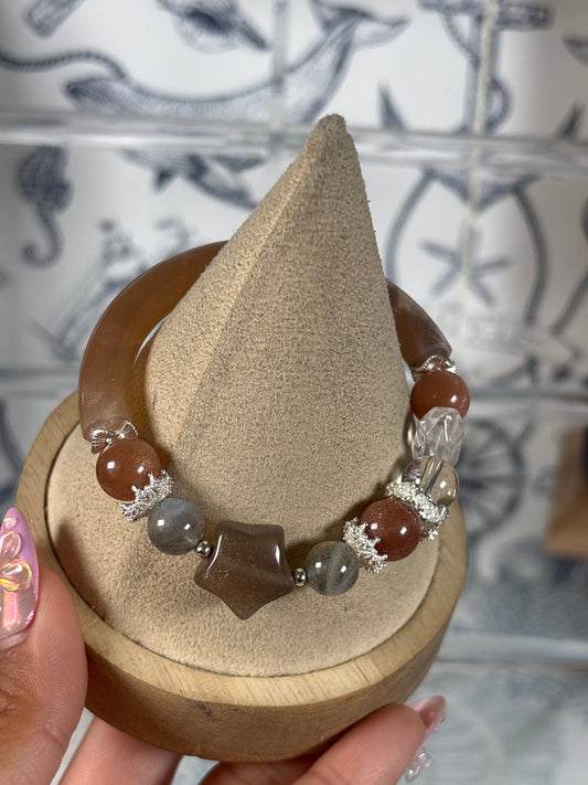 Peach Moonstone Half Bangles