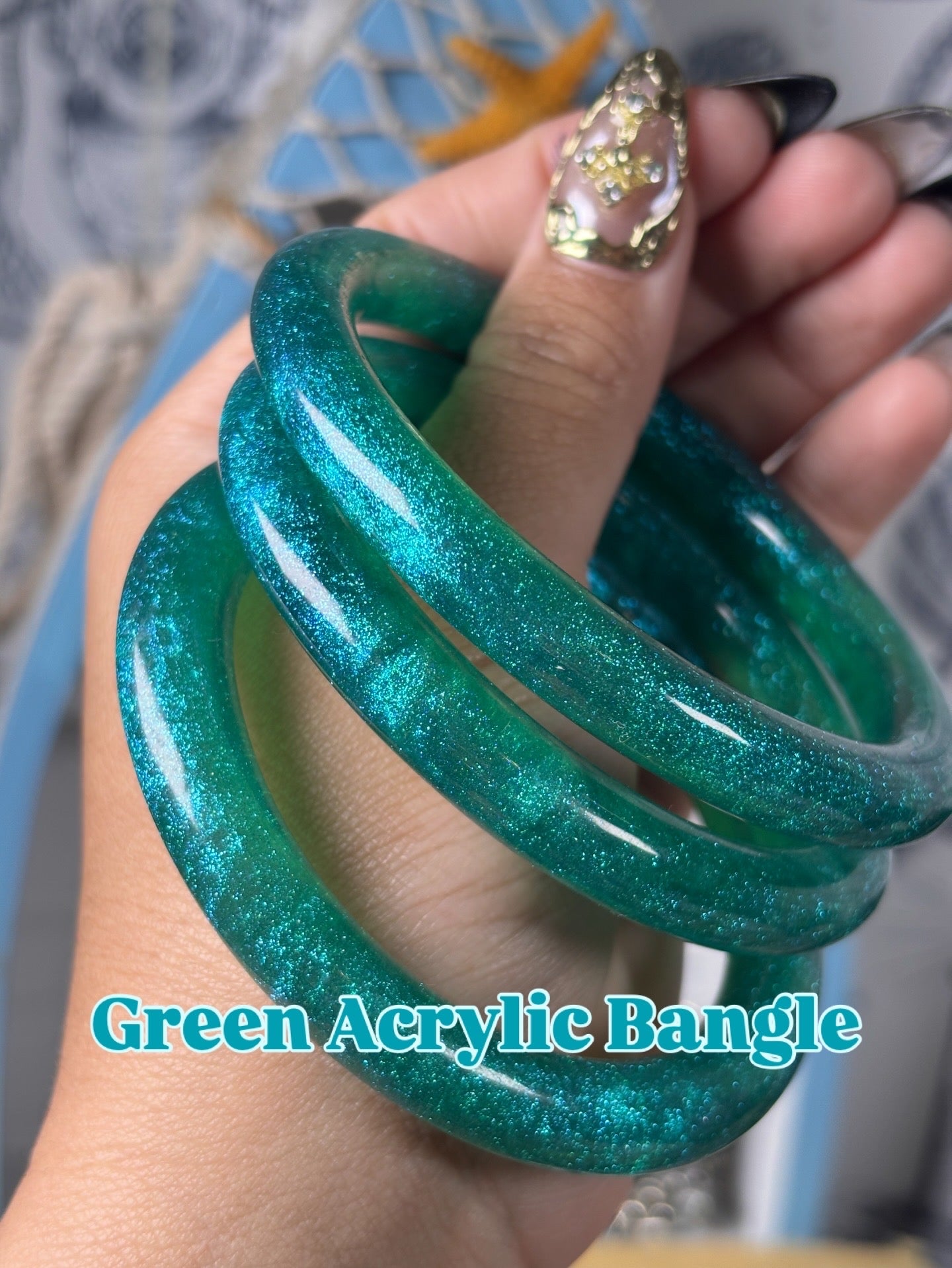 Green Acrylic Bangles