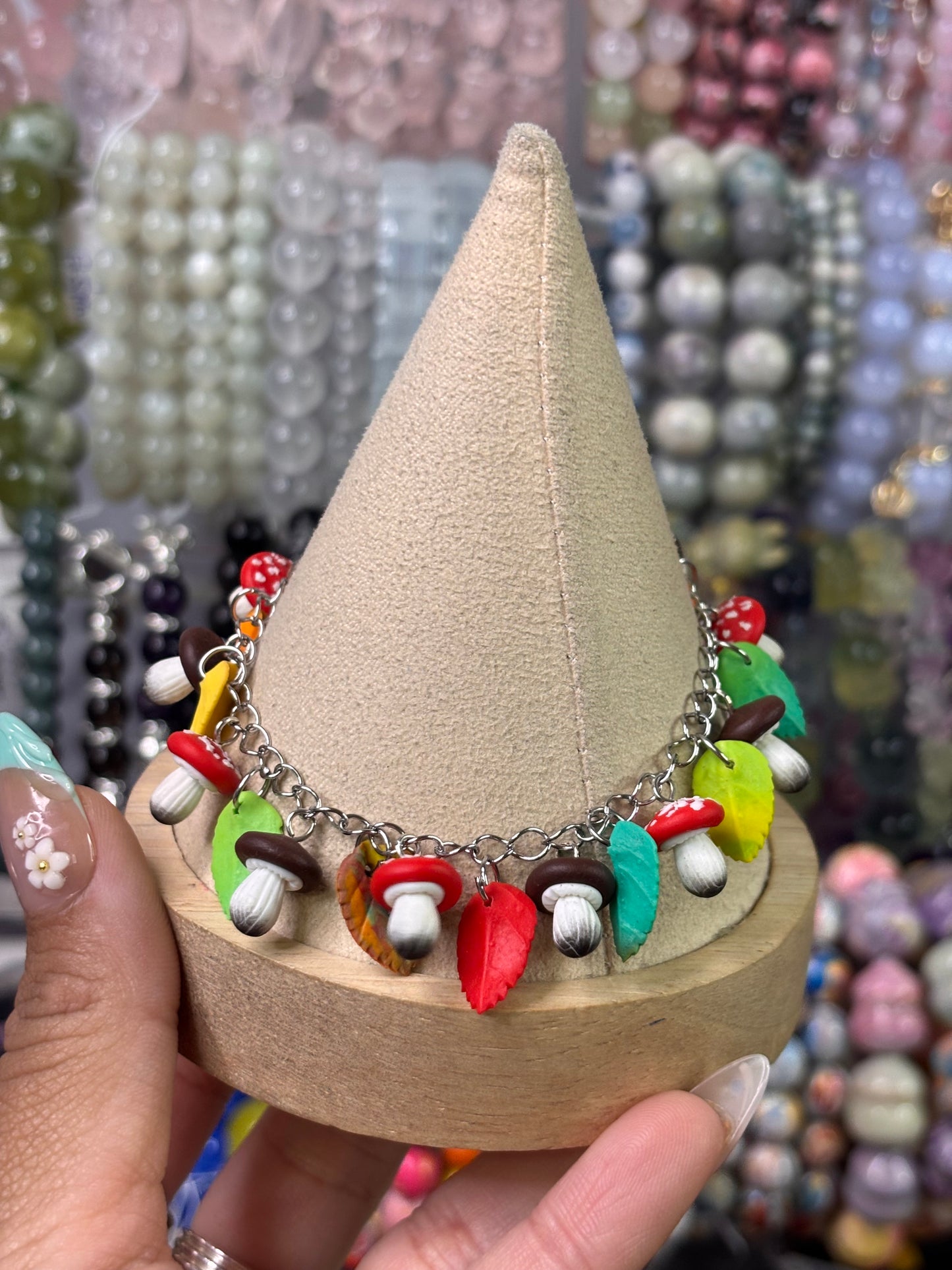 Stainless Steel Charm Clay Bracelets