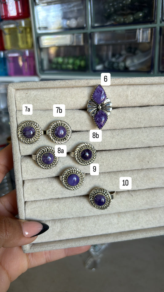 Charoite rings