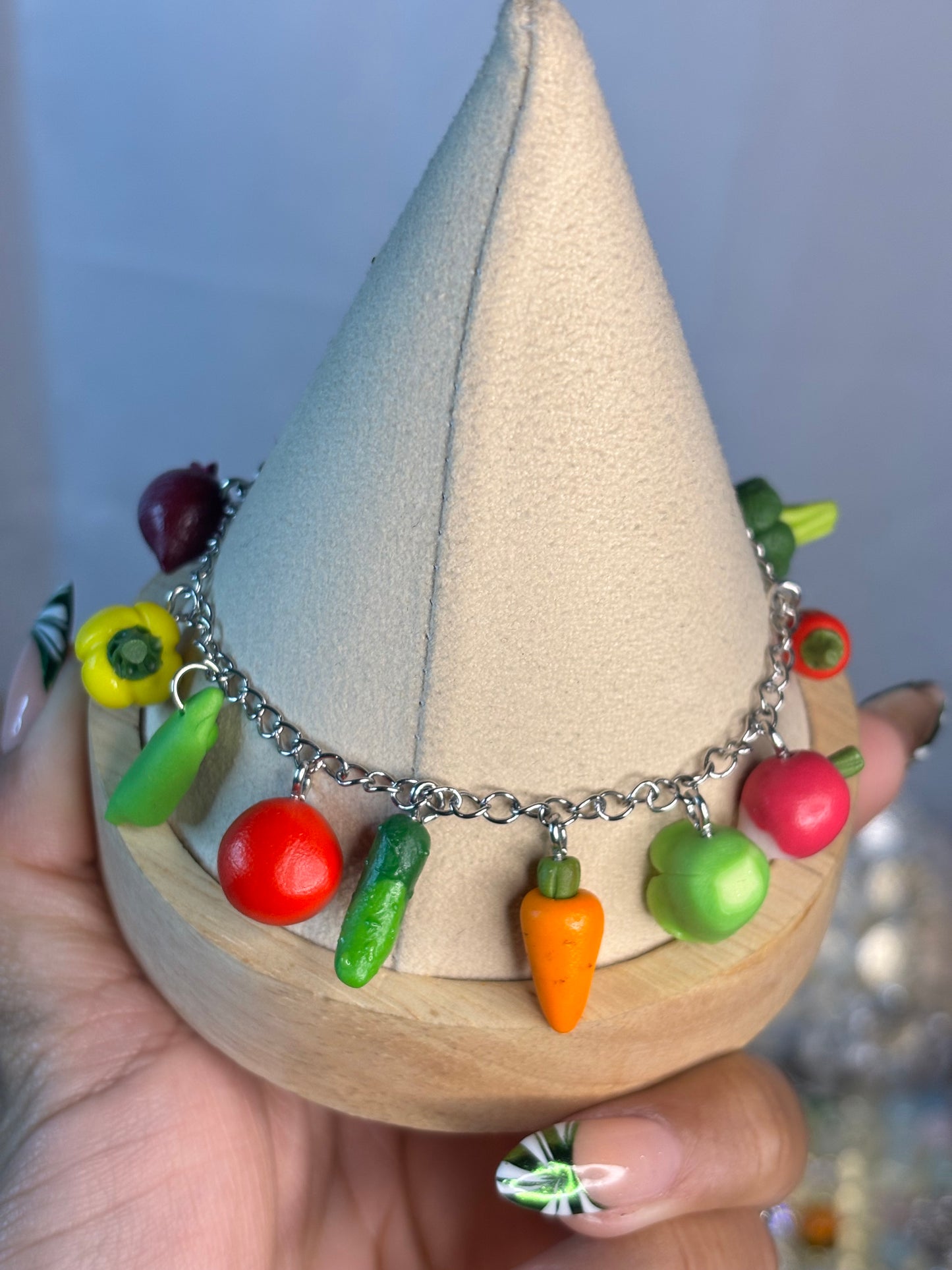 Stainless Steel Charm Clay Bracelets
