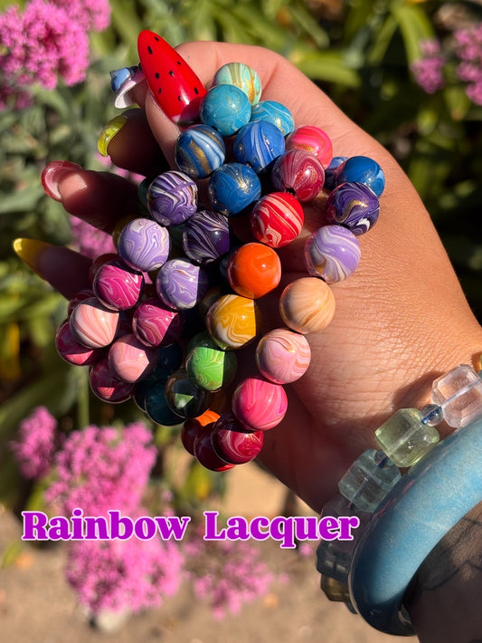 Rainbow lacquer bracelets