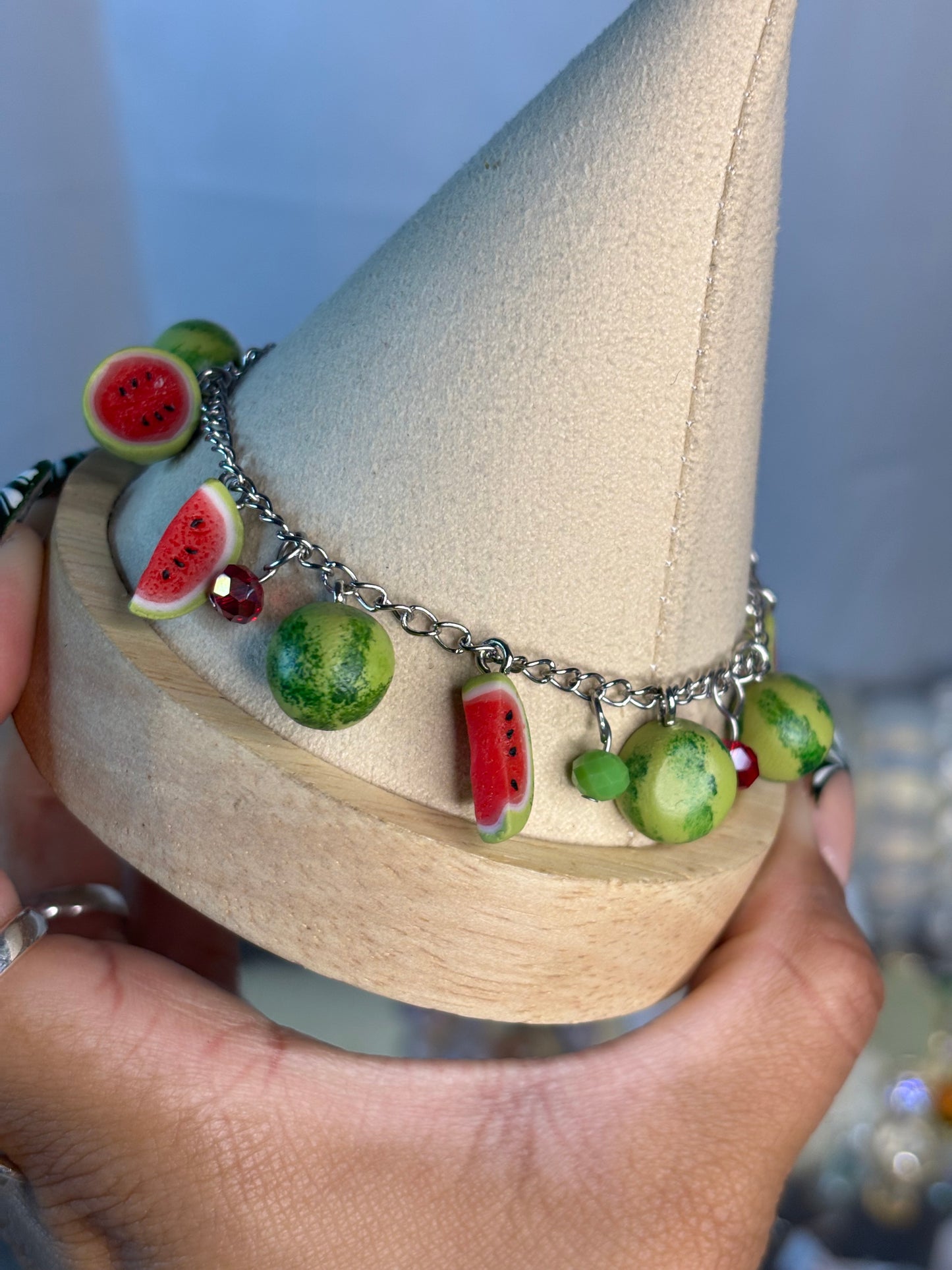 Stainless Steel Charm Clay Bracelets