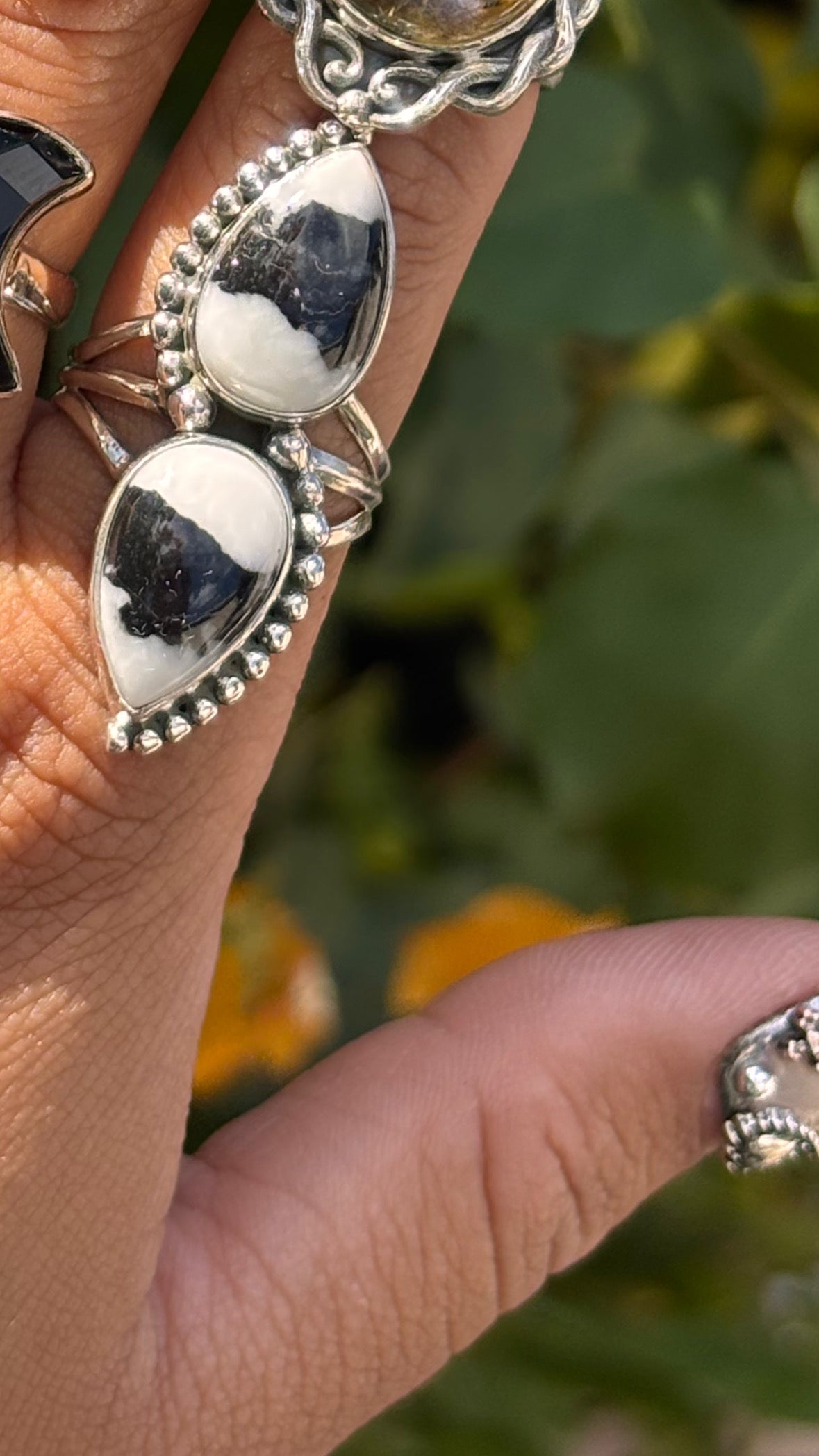 Zebra Jasper Double Ring