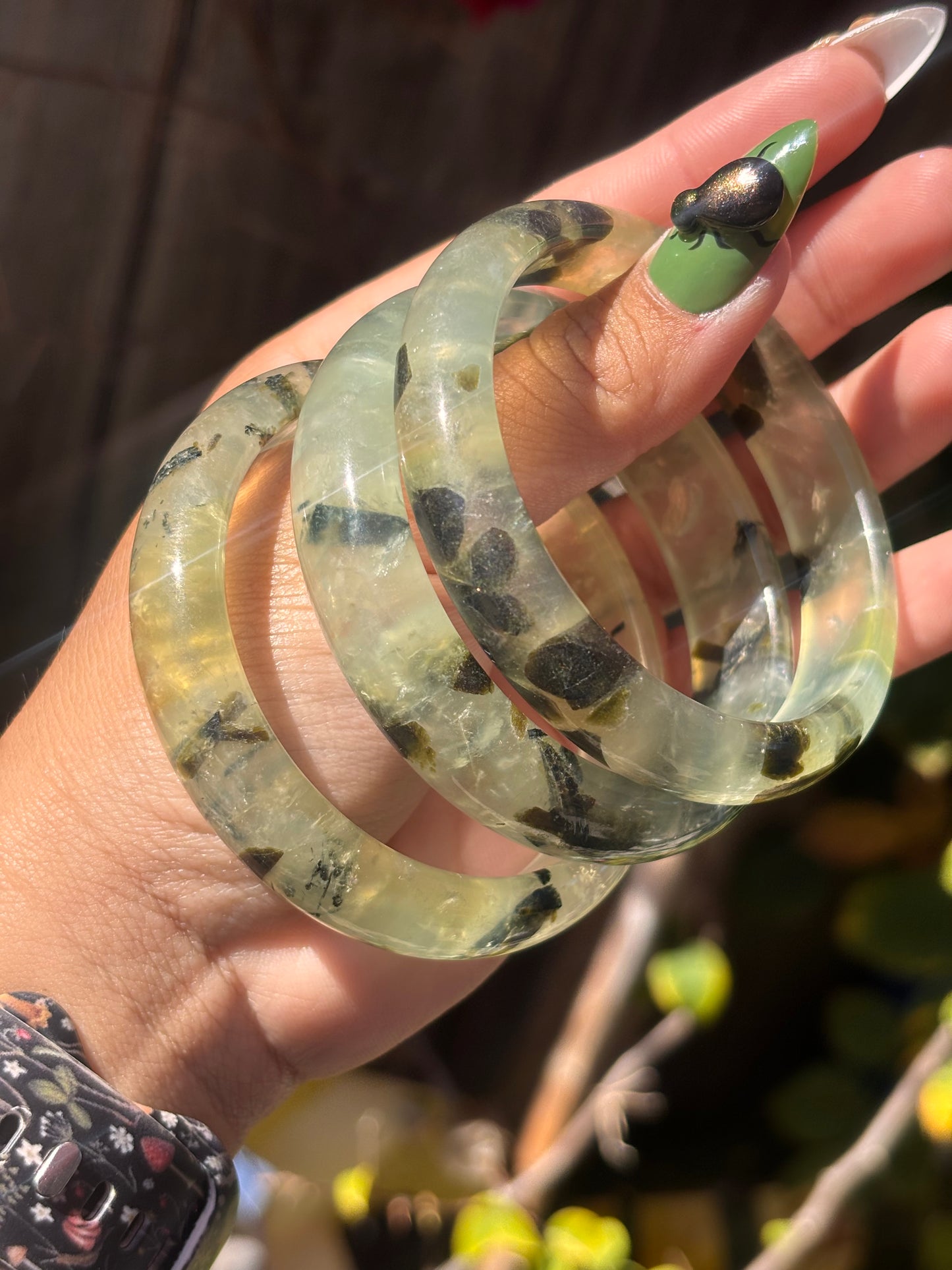 Prehnite Hard Bangles