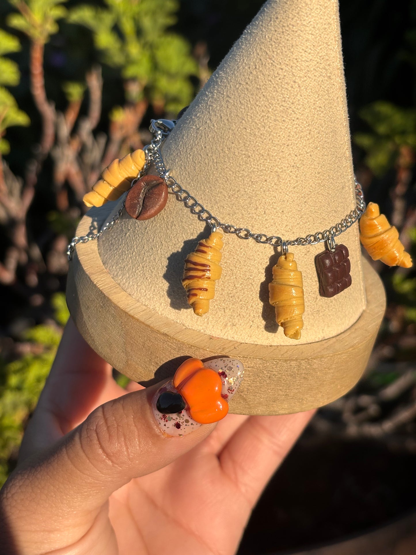 Stainless Steel Charm Clay Bracelets