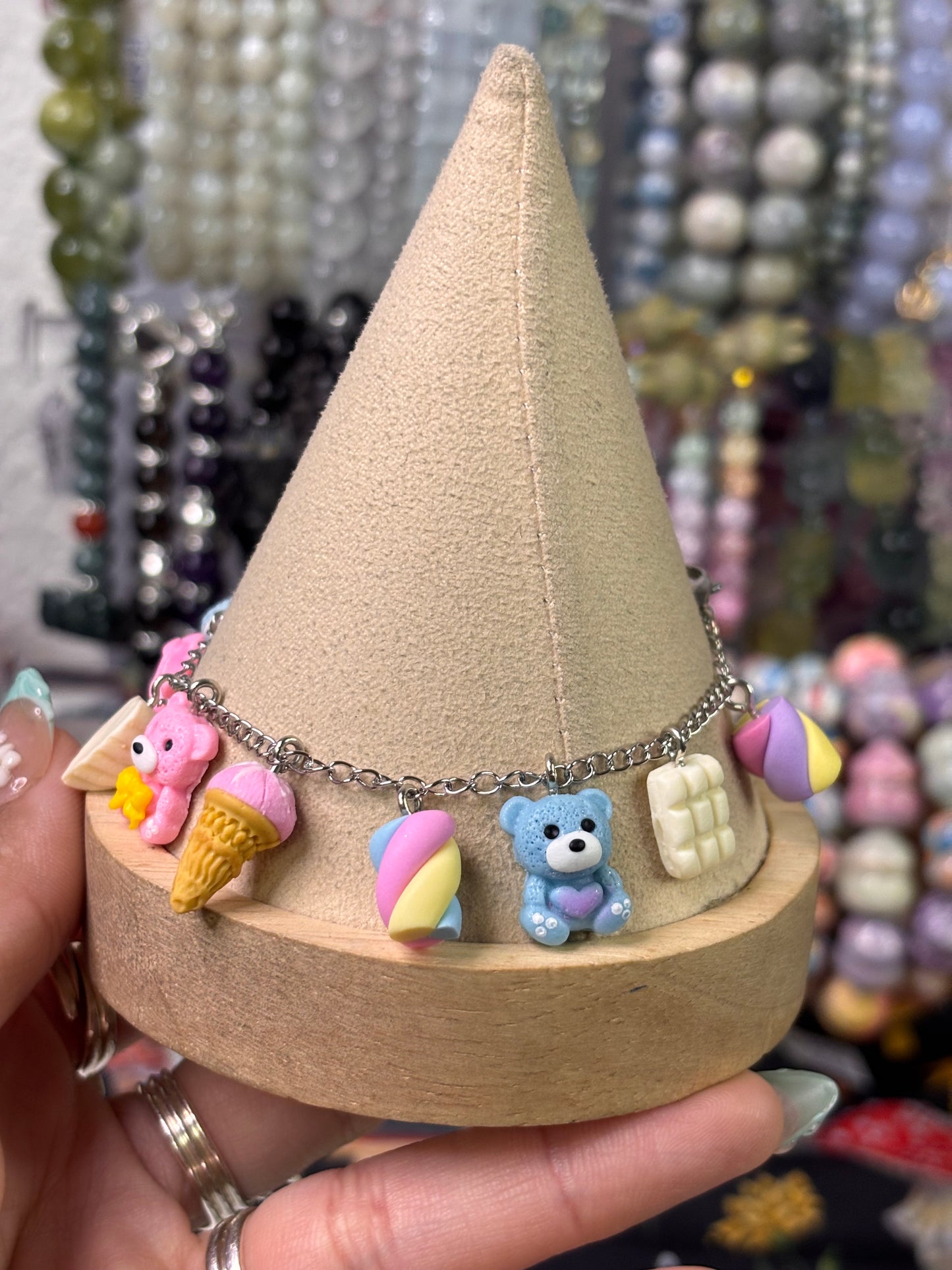 Stainless Steel Charm Clay Bracelets