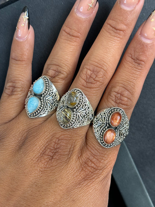 Double Stone Rings