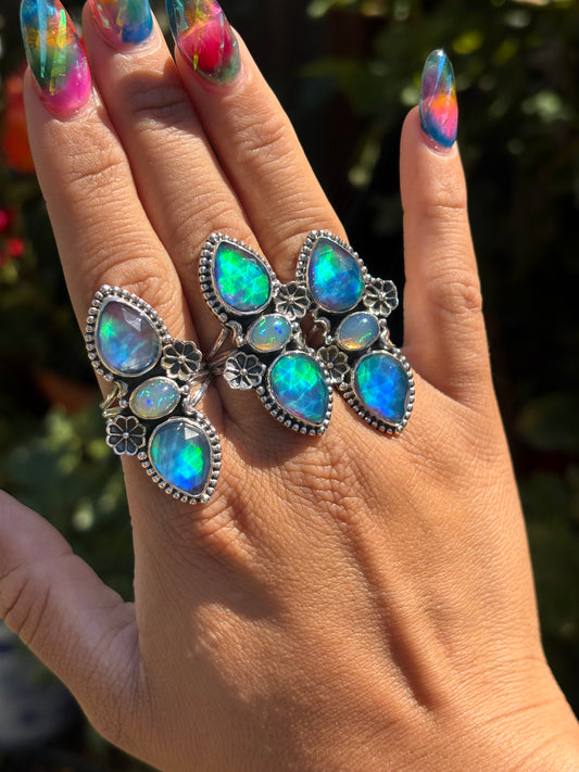 Aurora Opal & Ethiopian Opal ring
