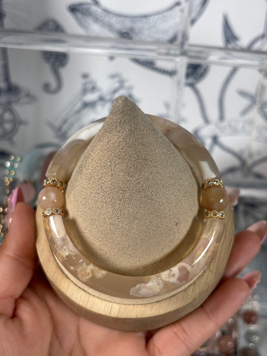 Flower Agate Half Bangles
