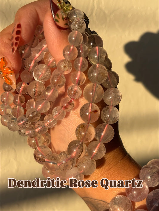 Dendritic Rose Quartz High Quality Bracelet