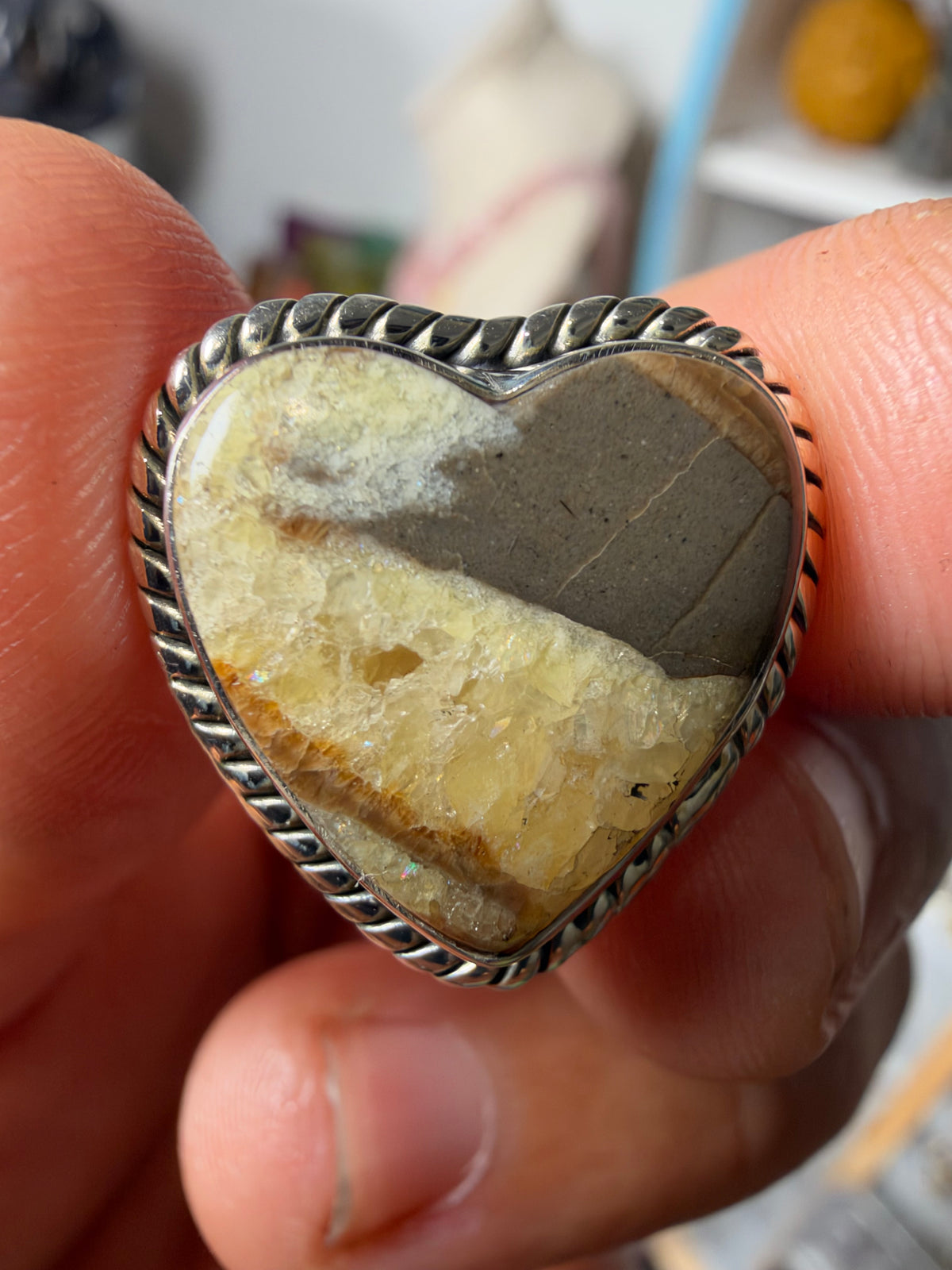 Septarian Heart-Shaped Statement Ring