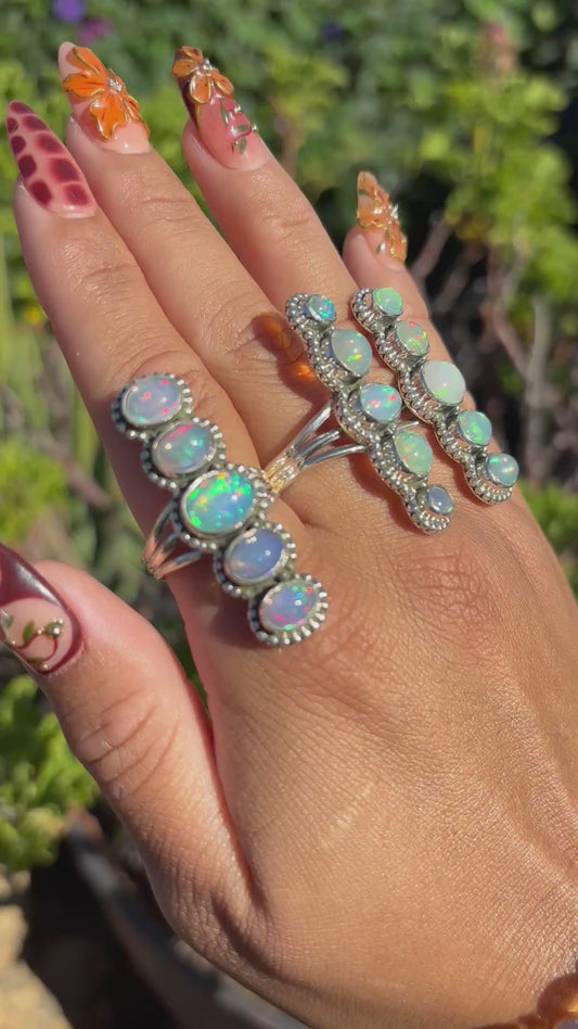 High Quality AAA Ethiopian Opal Multi Ring