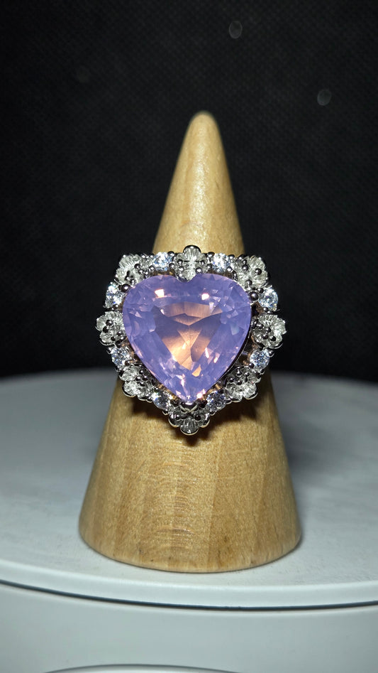 Lavender Moon Quartz Heart Ring